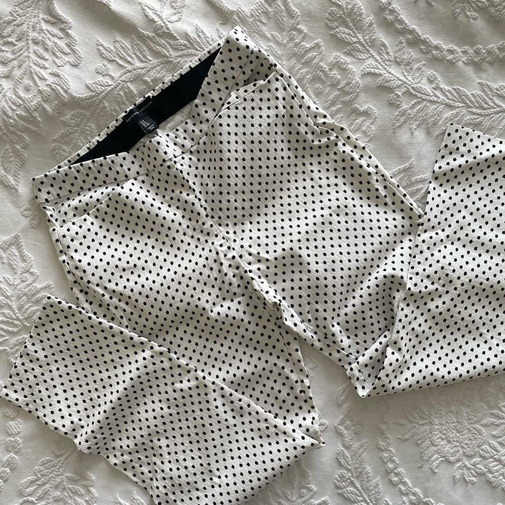 Adrienne Vittadini Black and White Polka Dot Pants, Cropped Pants